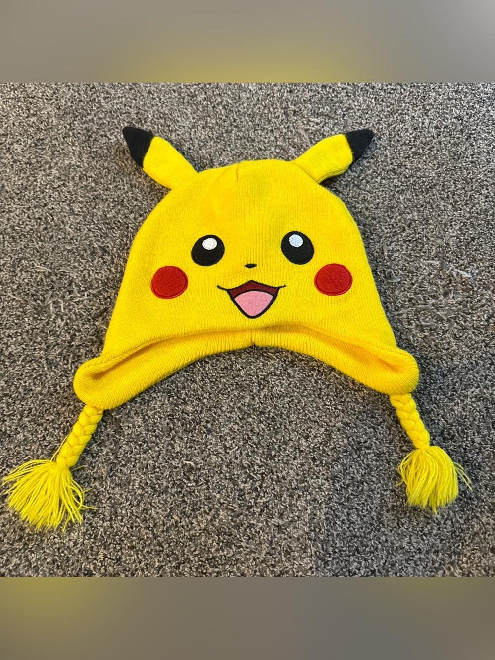 2015 Pokemon Pikachu One Size Fits Most Beanie Cap Hat Cosplay Yellow